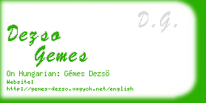 dezso gemes business card